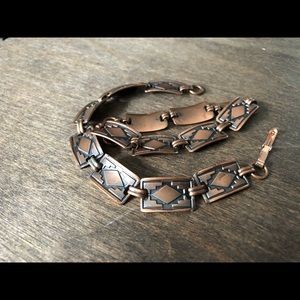 Two vintage copper bracelets - southwest